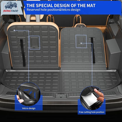 Rongtaod Trunk Mat Compatible with 2021-2025 2026 Kia Sorento 6&7 Seats Cargo Mat Cargo Liner Trunk Liner Back Seat Cover Kick Mat 2024 Sorento Accessories (Trunk Mat+2nd&3rd Row Backrest Mats)