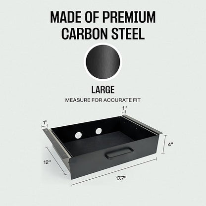 Storage Drawer - Carbon Steel Underdesk Drawer Slide Out, 17.7 x 12 x 4 in