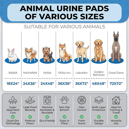 Washable Pee Pads for Dogs,Great Urine Absorbent Reusable Puppy Training Pads,Waterproof,Leak-Proof & Non-Slip Potty Pads for Whelping,Crate,Playpen,Bed.(Green Floral Flat,48"x48")