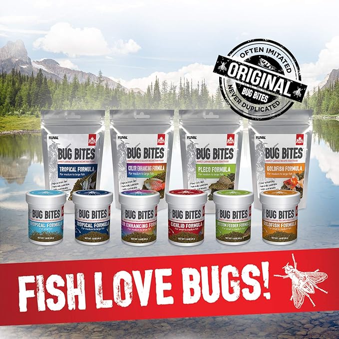 Fluval Bug Bites Bottom Feeder Fish Food, Granules for Small to Medium Sized Fish, 1.60 Oz., A6586 (Pack of 2)