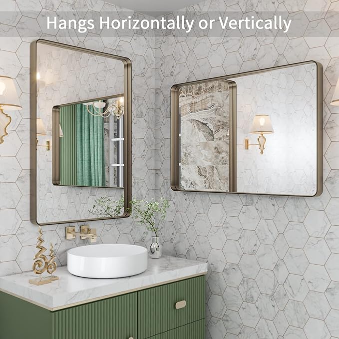 LOAAO 24”X36” Bronze Bathroom Mirrors