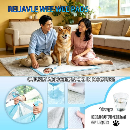 XXXXL Puppy Pee Pads for Dogs 36"x36" 60 Count, Extra Large Dog Pee Pads, Leak-Proof & Super Absorbent Dog Pee Pads, Thicken Disposable Potty Pads Puppy Training Pads for Cats Rabbits