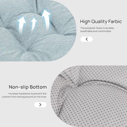 Love's cabin Memory Foam Chair Cushions Set of 4, Outdoor/Indoor Chair Pads for Dining Chairs 4 Pack, Seat Cushions for Kitchen, Dining Room, Office, Patio Chairs, 15.5"x15.5"x3.5" Light Blue