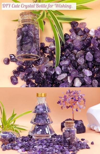 Amethyst Healing Crystal Chips Bulk Gemstones Sets Tumbled Chips Crushed Stones Crushed Crystals Natural Rocks for Fountain Rocks Decoration Reiki Energy Balancing Meditation Aquarium Gravel 0.44lb