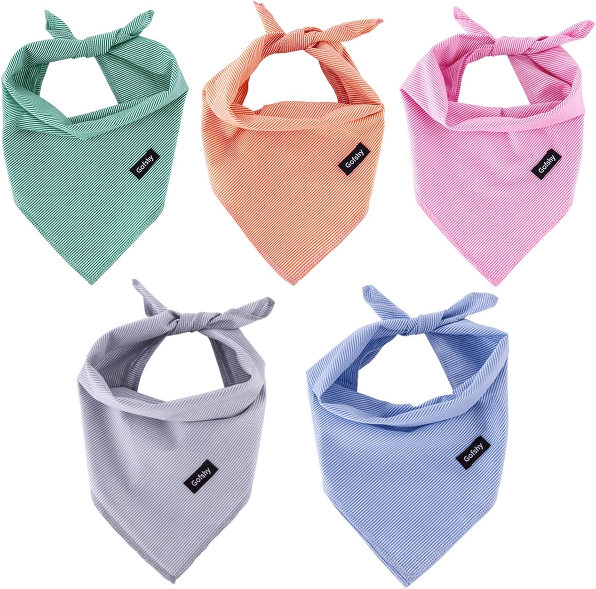 Dog Bandanas XLarge-5PCS DIY Bandanas Green Orange Pink Blue Gray Dog Scarfs Breed Bib Handkerchief for Large Dogs Puppies Pets