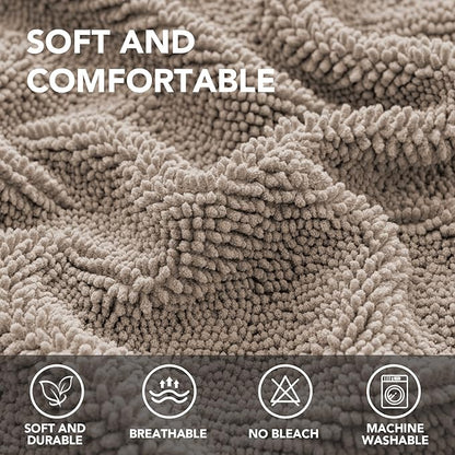 H.VERSAILTEX Non Slip Pet Couch Cover Chenille Dog Bed Protector Thick Soft Sofa Slipcover Pet Friendly Washable Couch Cushion Covers for Pets (30" x 53", Taupe)