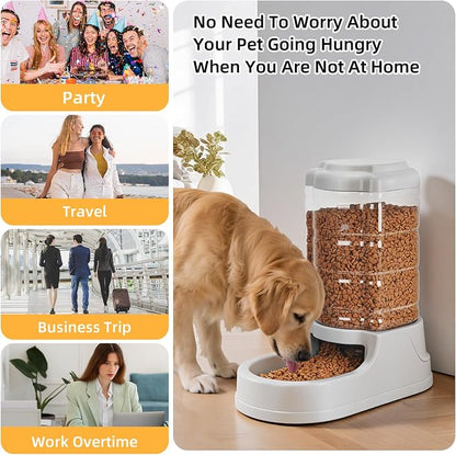 Kenond 9.5L Gravity Large Dog Feeder, Automatic Dogs Food Dispenser | Wide Mouth, Easy to Clean/ Gravity Filled/ Large Capacity/ Multi Pet Home