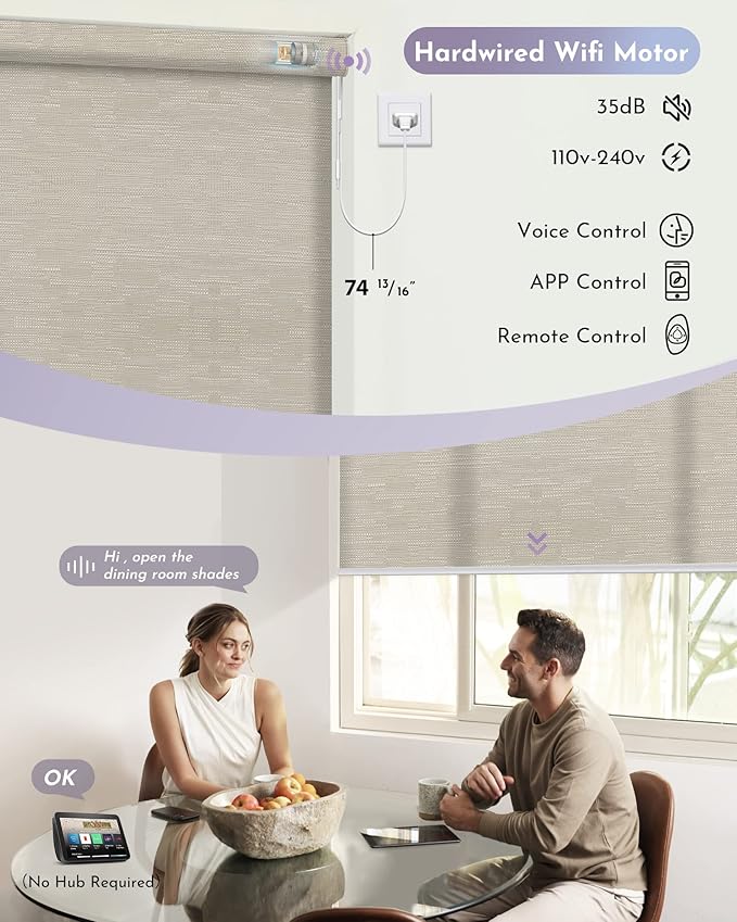 Graywind Motorized Light Filtering Shades Compatible