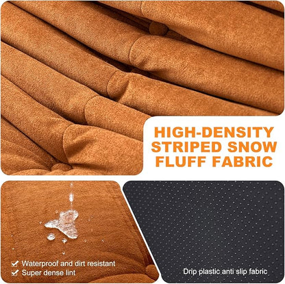 Full Foam Corner Chair – Comfortable Floor Couch for Adults, Waterproof Upholstery, Armless Fireside Lounge Chair for Living Room, Apartment, or Office (DarkOrange)
