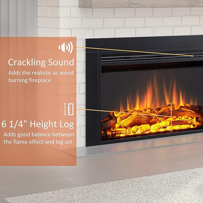 LegendFlame Jaden 36" W x 22" H Electric Fireplace Insert