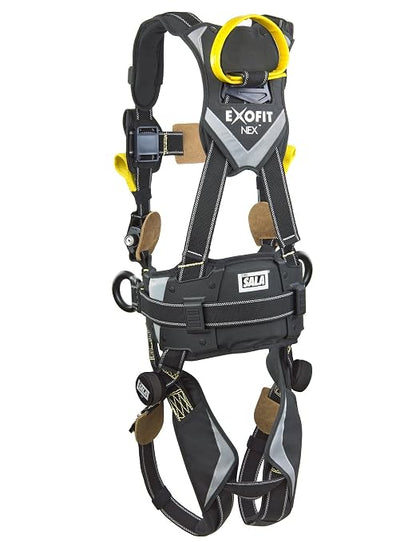 3M DBI-SALA ExoFit NEX 1113320 Full Body Arc Flash Harness, Back/Front Web Rescue Loops, Belt W/pad, PVC Coated Alum. Side D-Rings, Locking QC Leg Straps, Small, Black
