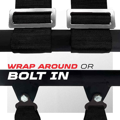 1pc Black 5 Point Harness w/ 2" straps, Racing Harness Seat Belt | Ultra Kush padding, Race latch quick release hardware. Universal Fit for UTV, RZR, race car. Part# 6009