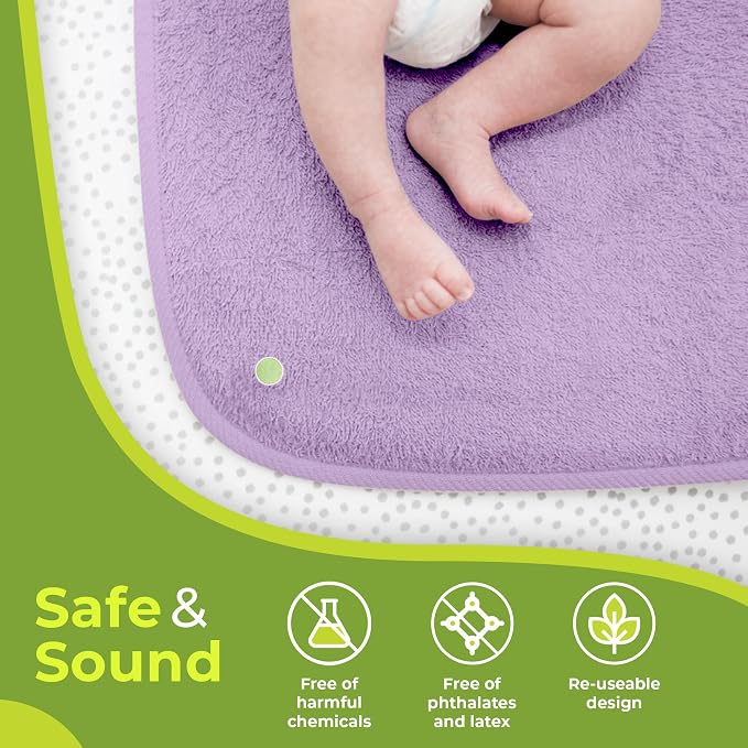 PeapodMats Bedwetting Waterproof Bed Mat, Reusable 3x5 Mauve | Washable reusable bed mat for bedwetting, incontinence, kids, adults, pets, and mattress protection.