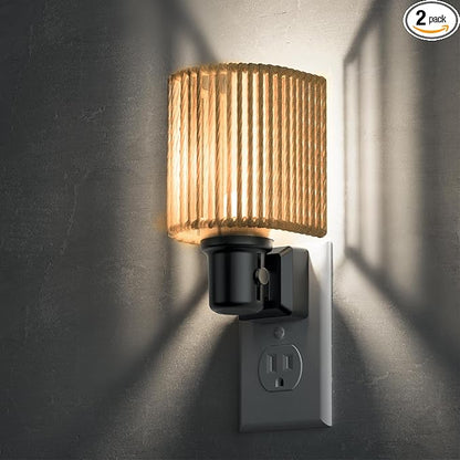 L LOHAS LED Night Lights Plug into Wall, Boho Night Light, 2 Pack, Decorative Bohemian Night Lights, Dimmable 0-100LM, Daylight White, Light Sensor, Vintage NightLight Farmhouse for Bedroom Bathroom