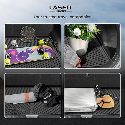 LASFIT Cargo Mat for Kia Seltos 2021-2026 (Only Fit with Cargo Floor in the Lower Position), All Weather TPE Custom Fit Car Trunk Mat Cargo Liners Accessories, Black