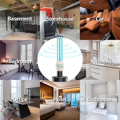 36Watts UV Sanitizer Lamp with Remote Control Powerful Ozone UVC Light with E26