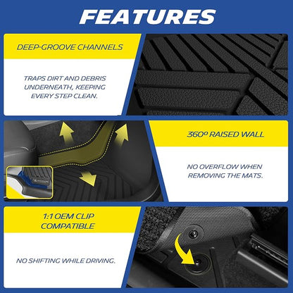 Michelin Vehicle Mats, Premier Series All-Weather TPE Custom Fit Liner for Honda Civic Coupe 2016-2020, Sedan/Type R 2016-2021, Hatchback 2017-2021, Insight 2019-2021 Floor Mats(3 Piece)