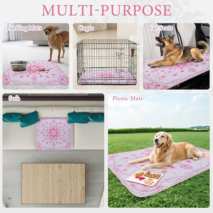 Homimp Washable Pee Pads for Dogs, 2 Pack Reusable Puppy Pads Waterproof, Absorbent and Leakproof Dog Pee Pads, Non Slip Puppy Training Pads, Pet Mat for Floor,Crate,Couch,Whelping,Pink, 24"x36"