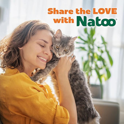 NATOO Cat Food Topper for Picky Eaters & Healthy Soft Cat Treat (Salmon & Pumpkin), Wet Food with Gravy, High Protein & Limited Ingredient, 2.4 oz (Case of 20)