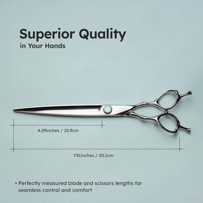 8” Dog Grooming Scissors｜VG10 Japanese Steel Professional Pet Grooming Shears for Cats & Dogs｜Clean Cut & Precise Trimming｜Lightweight Ergonomic Handcrafted Design｜K9 Shears
