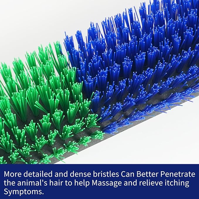 4PCS Livestock Scratching Brush Goat Scratching Tool Post Massage Grooming Brush with 8 Screws for Animals Back Scratcher Itch Brushes for Cattle, Sheep, Horses, Pigs,Cow(4, Green)