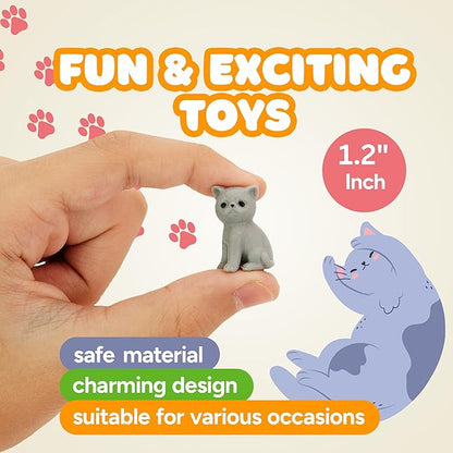 Entervending Tiny Dog and Cat Figurines for Kids - Small Animals Toys in Bulk - Little Pet Toys - Tiny Plastic Toys for Kids Classroom Prizes - 25 Pcs - Easter Gifts for Kids