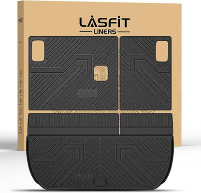 LASFIT Trunk Mat with Backrest Mat for Chevrolet Chevy Traverse 2009-2017/Buick Enclave 2008-2017, All Weather TPE Custom Fit Cargo Mat Trunk Liner with Backrest Mat, Black