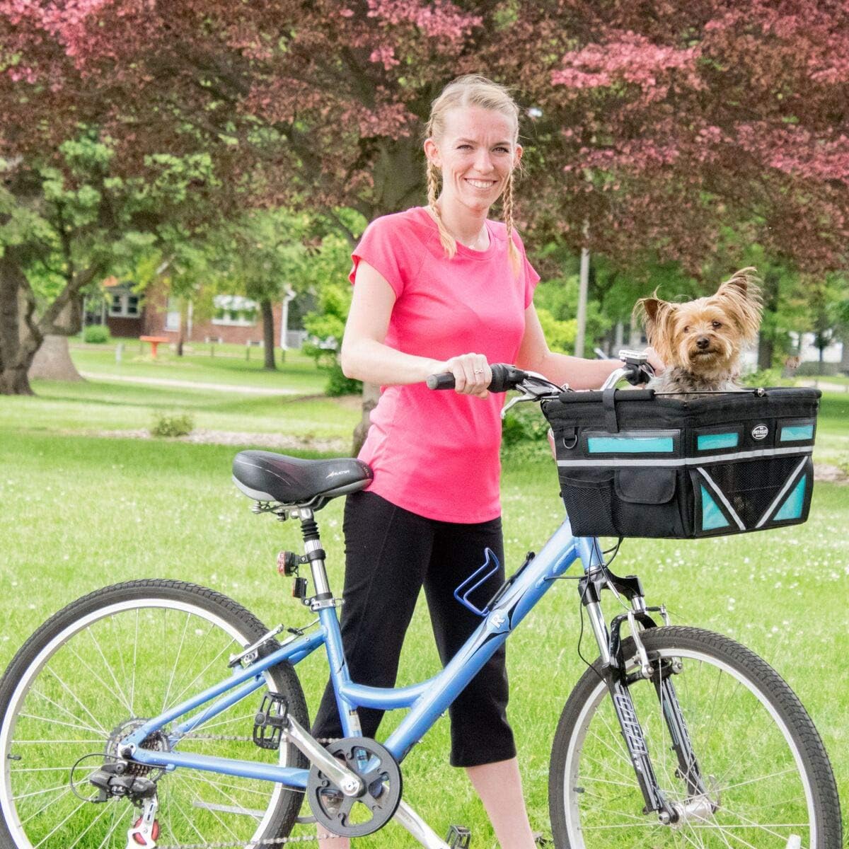 TRAVELIN K9 Pet-Pilot MAX Dog Bicycle Basket Carrier | 8 Color Options for Your Bike (Turquoise)