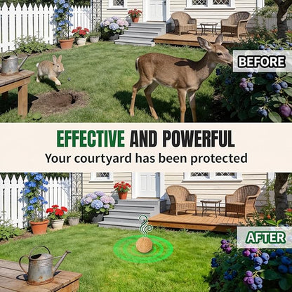Deer Repellent, Deer & Rabbit Repellent, Peppermint Oil to Repel Deer, Rabbit, Deer Deterrent Outdoor for Lawn, Garden Use, Yard-10 Pack