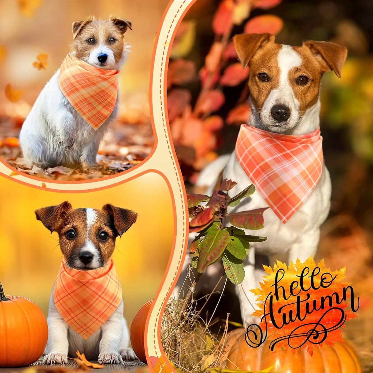 Abbylike 200 Pcs Fall Plaid Dog Bandanas Bulk Thanksgiving Bandanas for Dogs Pets Triangle Kerchief Bibs Scarf Set for Pets Autumn Costume Photo Props Accessories Pet Adoption Shops Events, 25 Styles