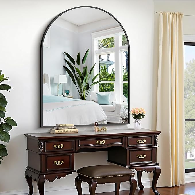 CIRCUMI Arched Wall Mirror, Metal Frame, Large Size