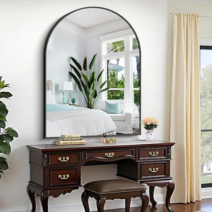 CIRCUMI Arched Wall Mirror, Metal Frame, Large Size
