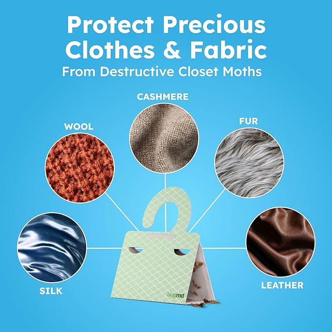 BugMD Clothes & Pantry Moth Traps – Sticky Glue Pheromone-Based Repellent