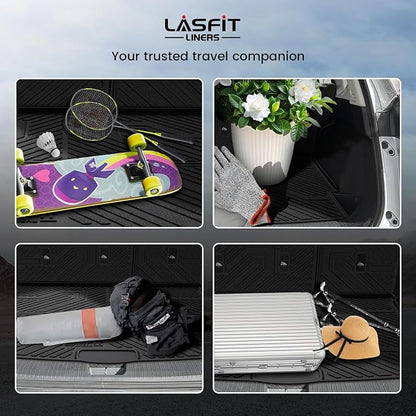 LASFIT Cargo Mat & Backrest Mats for Nissan Rogue 2026 2025 2024 2023 2022 2021, All Weather TPE Custom Fit Car Trunk Mats Cargo Liners Accessories, Black
