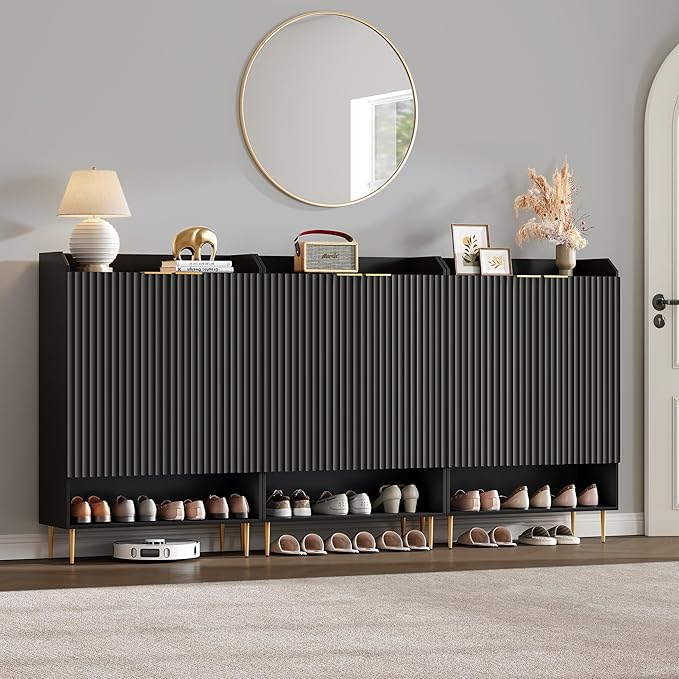 SICOTAS Shoe Cabinet Set of 2-56 Pairs Large Shoe Storage Cabinet, 50.7" Tall