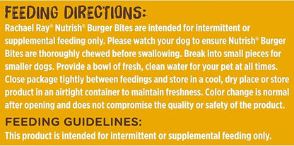 Nutrish Rachael Ray Burger Bites Beef Recipe with Bison Dog Treats, 12 oz. Pouch (Pack of 2)