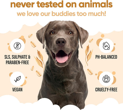 Oatmeal Dog Shampoo by Buddycare | Shampoo for Dogs with Irritated Skin | Relieving and Rehydrating | with Aloe Vera and Pro Vitamin B5 (50.72oz)