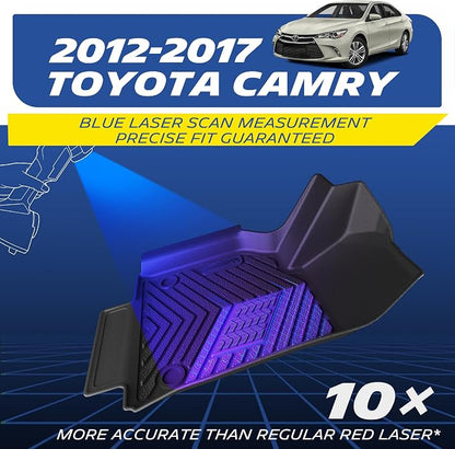 Michelin Floor Mats, Premier Series All-Weather TPE Custom Fit Liner for Toyota Camry 2012-2017 Floor Mats (3 Piece)