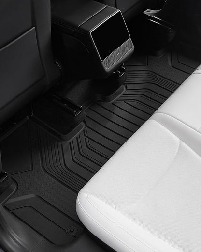 3W 2025 2026 Tesla Model Y Juniper Only for 5 Seat Floor Mats with Rear Cargo Mat & Backrest Mat TPE Anti-Slip All Weather Accessories, Vigormold™