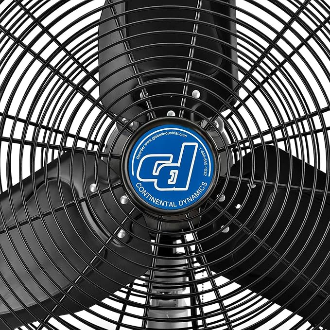 Continental Dynamics CD Premium 24" Oscillating Wall Mount Fan, TEFC Motor