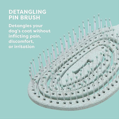 BioSilk for Pets Eco Friendly Detangling Pin Brush for Dogs, Gentle Dog Grooming Brush Designed to Help Remove Knots and Tangles and Support Healthy Coats for All Dogs | Gentle grooming brush removes knots and tangles, supports healthy coats for all do...