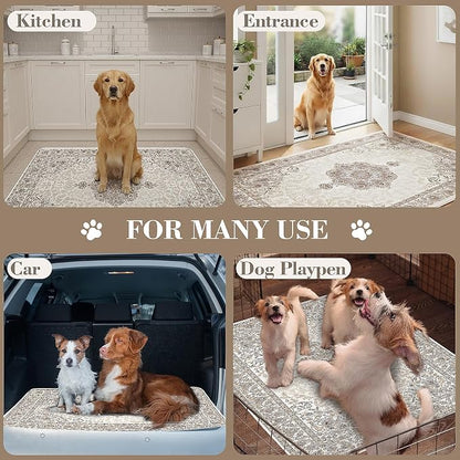 Washable Pee Pads for Dogs, Reusable Dog Training Pads. 54''x72'' Super Absorbent Dog Rugs, Non-Slip and Leakproof Pee Mat for Dogs, Large Whelping Pads for Crates and Floors