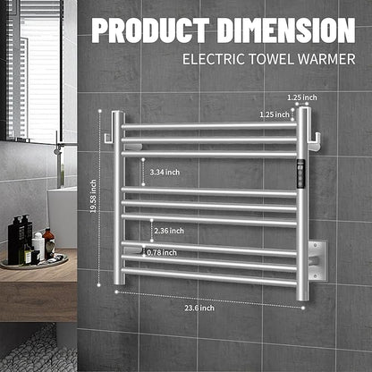 K&KALONZO Towel Warmer for Bathroom, Wall-Mounted 9-Bar Heated Towel Rack