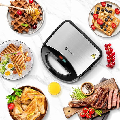 Aigostar Sandwich Maker Panini Press Grill, 3 in 1 Waffle Maker