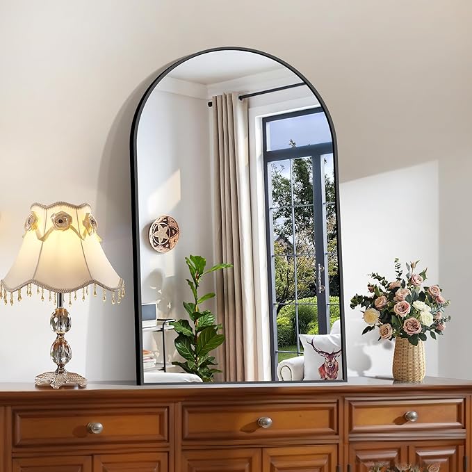 CIRCUMI Arched Wall Mirror, Metal Frame, Large Size