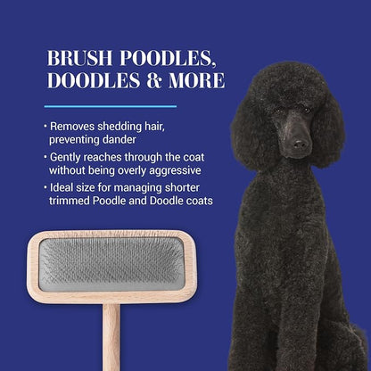 Chris Christensen Mark III Slicker Brush for Dogs, 12mm Pins, Groom Like a Pro, Handcrafted Lightweight Beechwood Ergonomic Handle, Stainless Steel Pins, A5III Medium. Made in Germany.