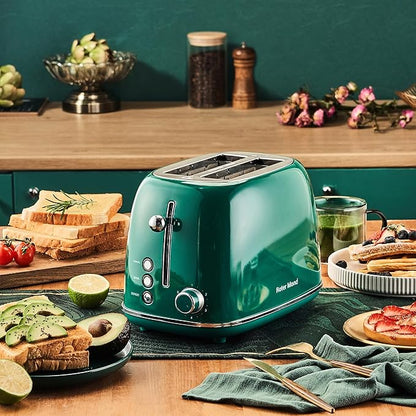 Roter Mond 2 Slice Toaster Retro Stainless Steel