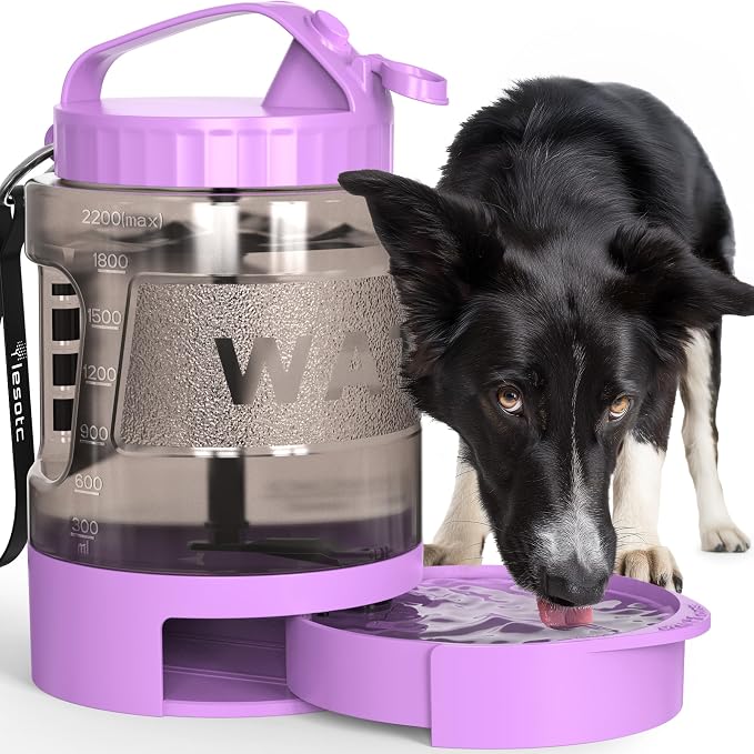 Dog Water Bottle Portable Travel - 77oz Large Travel Water Bowl for Dogs Camping Hiking Beach Traveling Essentials,Big Pet Bottles Bowl Water Dispenser for On The Go Park Car Walking Accessories