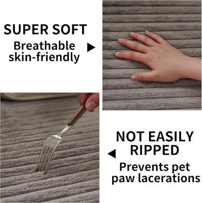HAOMAIJIA Waterproof Couch Cover for Dogs Washable,Faux Fur Pet Couch Covers for Sofa,Soft Dog Bed Cover Non-Slip Couch Covers for 3 Cushion Couch Sofa Pet Friendly (Grey, 35" x 74")