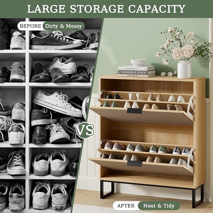 Shoe Cabinet Storage Entryway Slim, Shoe Organizer Cabinet